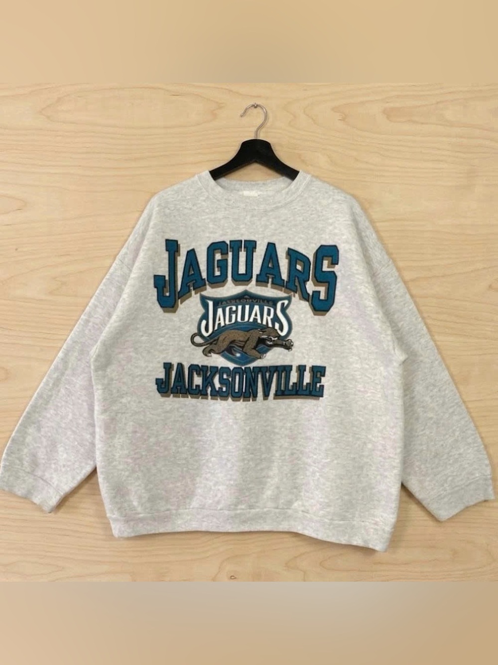 Retro Jacksonville Jaguars Gray Graphic Crewneck Sweatshirt